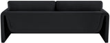 Sloan Black Velvet Fabric Sofa 199Black-S Meridian Furniture