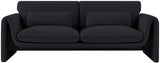 Sloan Black Velvet Fabric Sofa 199Black-S Meridian Furniture