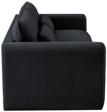 Sloan Black Velvet Fabric Sofa 199Black-S Meridian Furniture