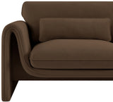 Sloan Brown Velvet Fabric Chair 199Brown-C Meridian Furniture