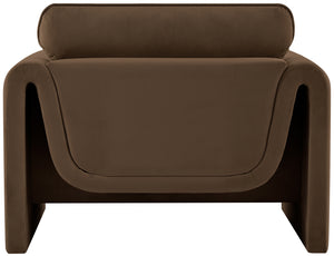 Sloan Brown Velvet Fabric Chair 199Brown-C Meridian Furniture