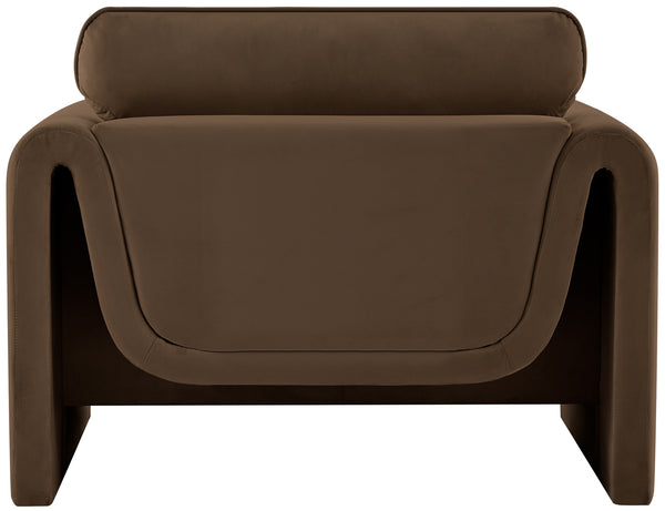 Sloan Brown Velvet Fabric Chair 199Brown-C Meridian Furniture