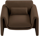 Sloan Brown Velvet Fabric Chair 199Brown-C Meridian Furniture