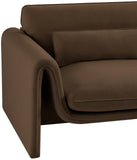 Sloan Brown Velvet Fabric Chair 199Brown-C Meridian Furniture