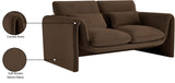 Sloan Brown Velvet Fabric Loveseat 199Brown-L Meridian Furniture