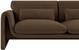 Sloan Brown Velvet Fabric Loveseat 199Brown-L Meridian Furniture