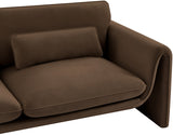 Sloan Brown Velvet Fabric Loveseat 199Brown-L Meridian Furniture