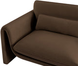 Sloan Brown Velvet Fabric Loveseat 199Brown-L Meridian Furniture