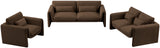 Sloan Brown Velvet Fabric Loveseat 199Brown-L Meridian Furniture