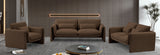 Sloan Brown Velvet Fabric Loveseat 199Brown-L Meridian Furniture