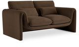 Sloan Brown Velvet Fabric Loveseat 199Brown-L Meridian Furniture