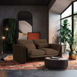 Sloan Brown Velvet Fabric Loveseat 199Brown-L Meridian Furniture