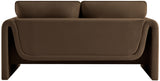 Sloan Brown Velvet Fabric Loveseat 199Brown-L Meridian Furniture