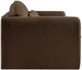 Sloan Brown Velvet Fabric Loveseat 199Brown-L Meridian Furniture