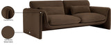 Sloan Brown Velvet Fabric Sofa 199Brown-S Meridian Furniture