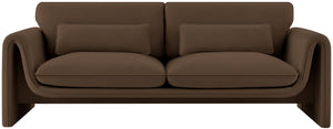 Sloan Brown Velvet Fabric Sofa 199Brown-S Meridian Furniture