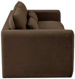 Sloan Brown Velvet Fabric Sofa 199Brown-S Meridian Furniture