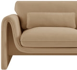Sloan Camel Velvet Fabric Chair 199Camel-C Meridian Furniture