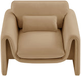 Sloan Camel Velvet Fabric Chair 199Camel-C Meridian Furniture