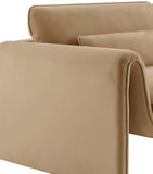 Sloan Camel Velvet Fabric Chair 199Camel-C Meridian Furniture