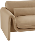 Sloan Camel Velvet Fabric Chair 199Camel-C Meridian Furniture