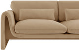 Sloan Camel Velvet Fabric Loveseat 199Camel-L Meridian Furniture