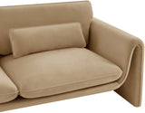 Sloan Camel Velvet Fabric Loveseat 199Camel-L Meridian Furniture