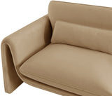 Sloan Camel Velvet Fabric Loveseat 199Camel-L Meridian Furniture