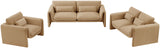 Sloan Camel Velvet Fabric Loveseat 199Camel-L Meridian Furniture