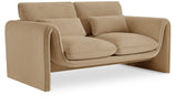 Sloan Camel Velvet Fabric Loveseat 199Camel-L Meridian Furniture