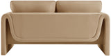 Sloan Camel Velvet Fabric Loveseat 199Camel-L Meridian Furniture