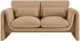 Sloan Camel Velvet Fabric Loveseat 199Camel-L Meridian Furniture