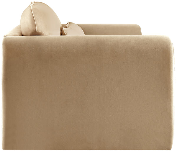 Sloan Camel Velvet Fabric Loveseat 199Camel-L Meridian Furniture