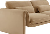 Sloan Camel Velvet Fabric Loveseat 199Camel-L Meridian Furniture