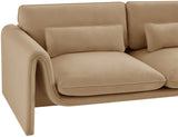 Sloan Camel Velvet Fabric Loveseat 199Camel-L Meridian Furniture