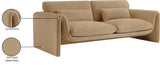 Sloan Camel Velvet Fabric Sofa 199Camel-S Meridian Furniture