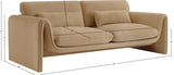 Sloan Camel Velvet Fabric Sofa 199Camel-S Meridian Furniture