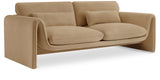 Sloan Camel Velvet Fabric Sofa 199Camel-S Meridian Furniture