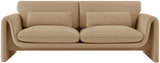 Sloan Camel Velvet Fabric Sofa 199Camel-S Meridian Furniture