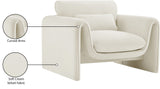 Sloan Cream Velvet Fabric Chair 199Cream-C Meridian Furniture