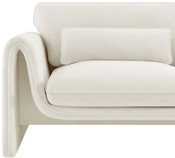 Sloan Cream Velvet Fabric Chair 199Cream-C Meridian Furniture