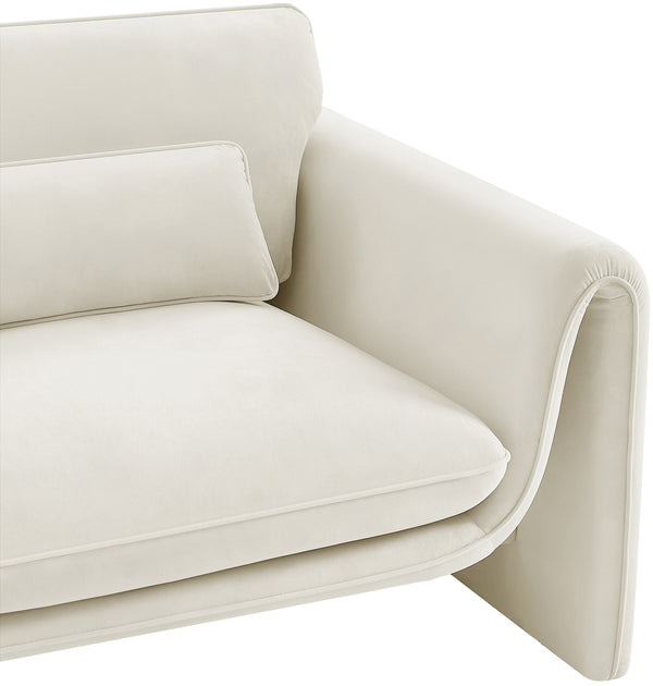 Sloan Cream Velvet Fabric Chair 199Cream-C Meridian Furniture