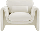 Sloan Cream Velvet Fabric Chair 199Cream-C Meridian Furniture