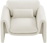 Sloan Cream Velvet Fabric Chair 199Cream-C Meridian Furniture