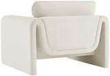 Sloan Cream Velvet Fabric Chair 199Cream-C Meridian Furniture