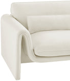 Sloan Cream Velvet Fabric Chair 199Cream-C Meridian Furniture