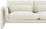 Sloan Cream Velvet Fabric Loveseat 199Cream-L Meridian Furniture