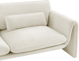 Sloan Cream Velvet Fabric Loveseat 199Cream-L Meridian Furniture