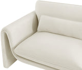 Sloan Cream Velvet Fabric Loveseat 199Cream-L Meridian Furniture