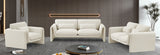 Sloan Cream Velvet Fabric Loveseat 199Cream-L Meridian Furniture